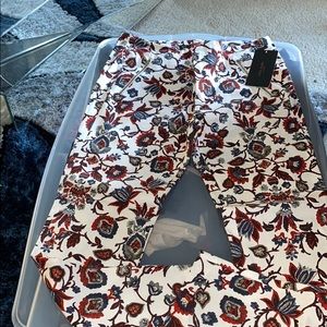 Flower Print Ankle Pants